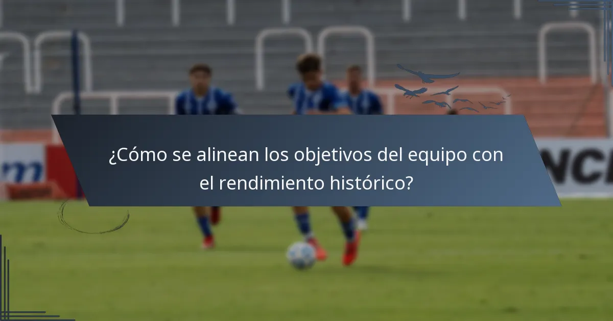 ¿Cómo se alinean los objetivos del equipo con el rendimiento histórico?