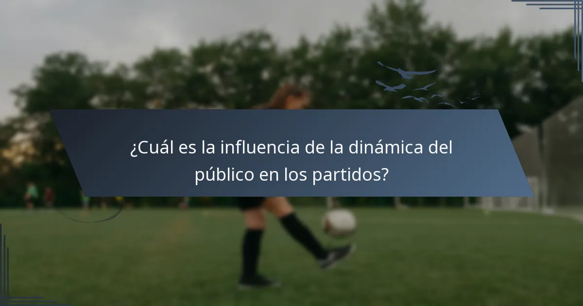 ¿Cuál es la influencia de la dinámica del público en los partidos?