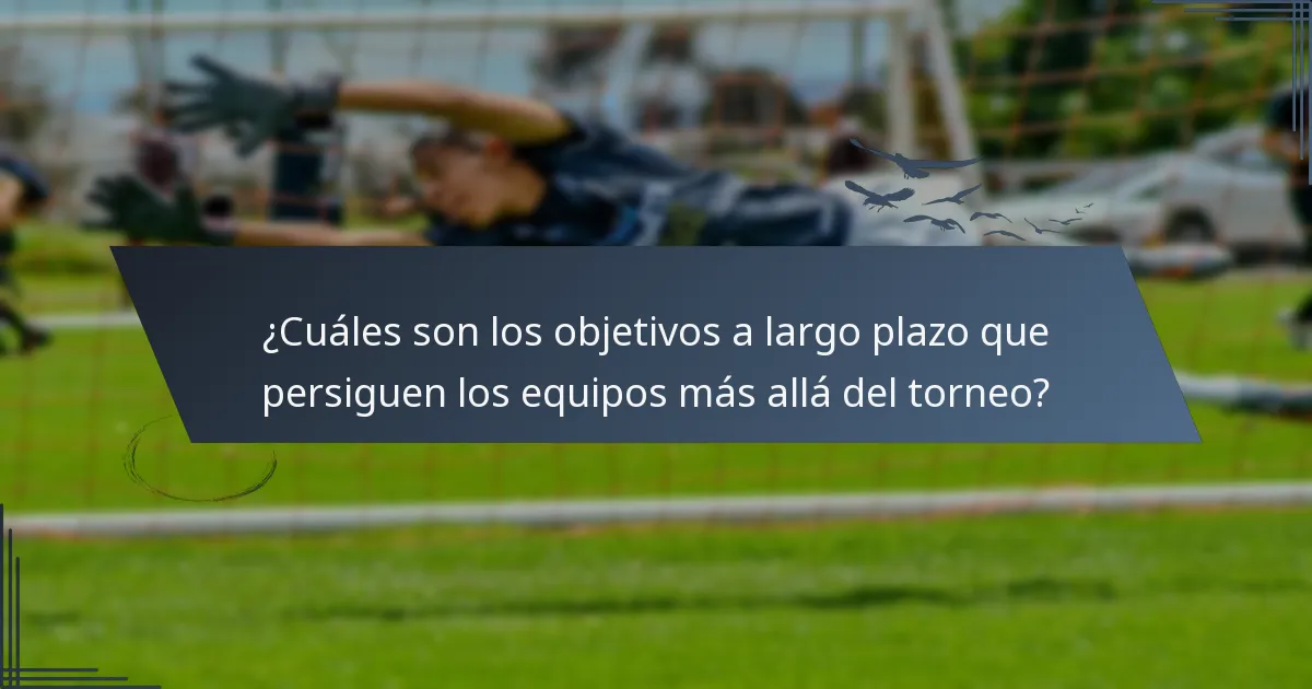¿Cuáles son los objetivos a largo plazo que persiguen los equipos más allá del torneo?