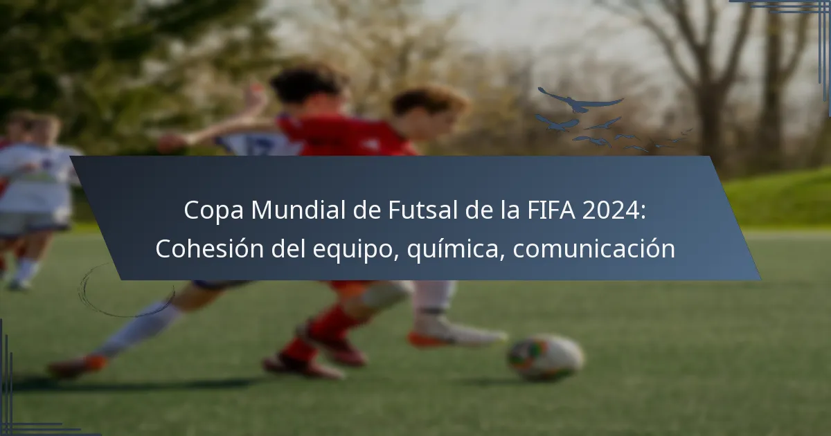 Copa Mundial de Futsal de la FIFA 2024: Cohesión del equipo, química, comunicación